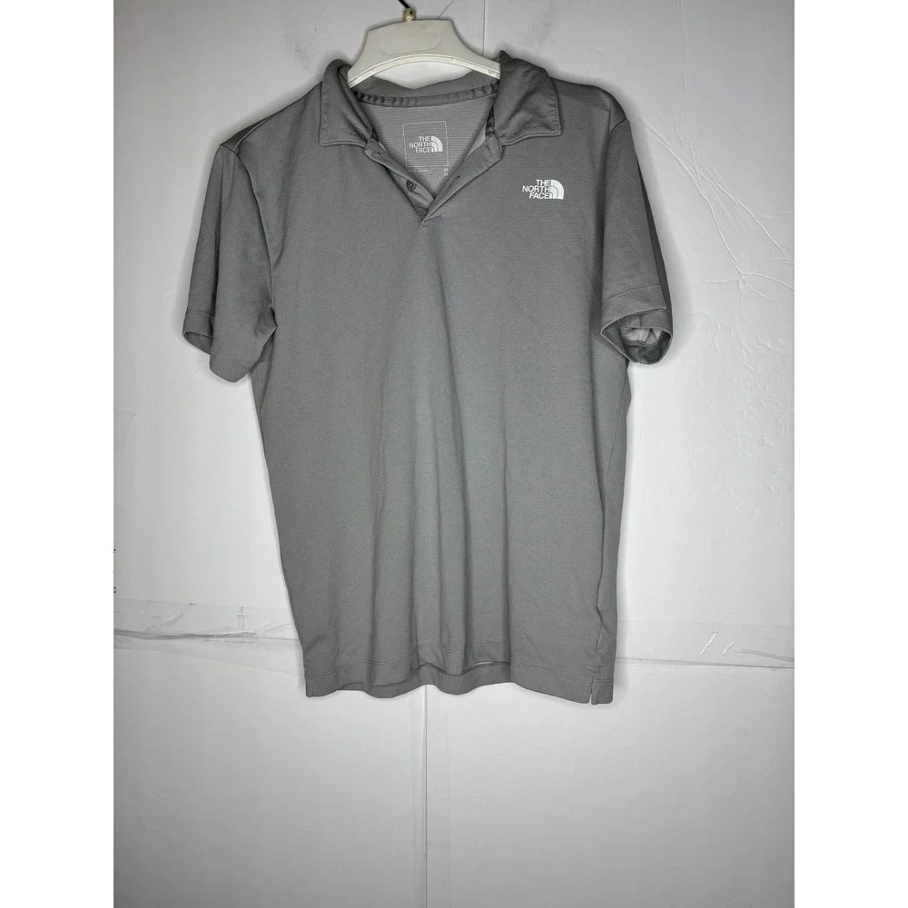 The North Face Mens Gray Short Sleeve Polo Shirt Athletic Performance Size M